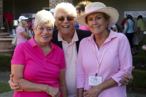 Event co-chairs Kathy Bovey Bartelme and Helen Hvizdak, with event speaker and male breast cancer survivor Richard Doughty.