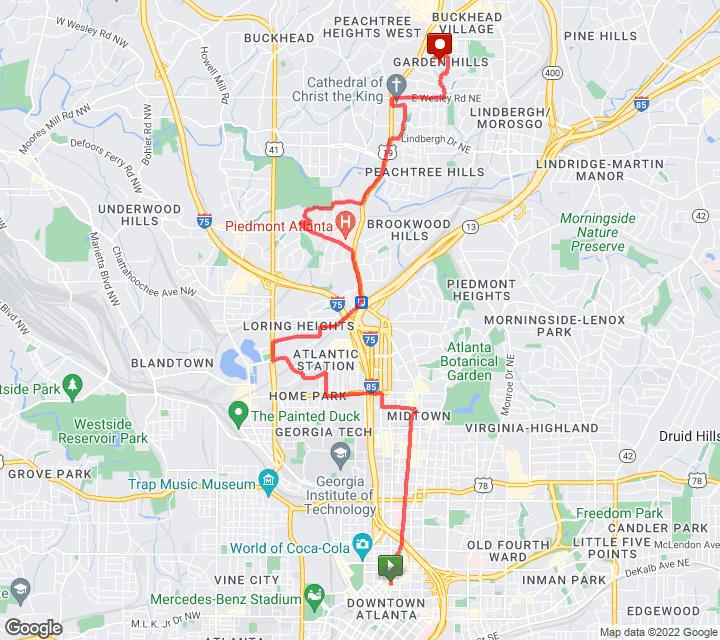 Route Preview for the 2022 Georgia 2-Day Walk for Breast Cancer!